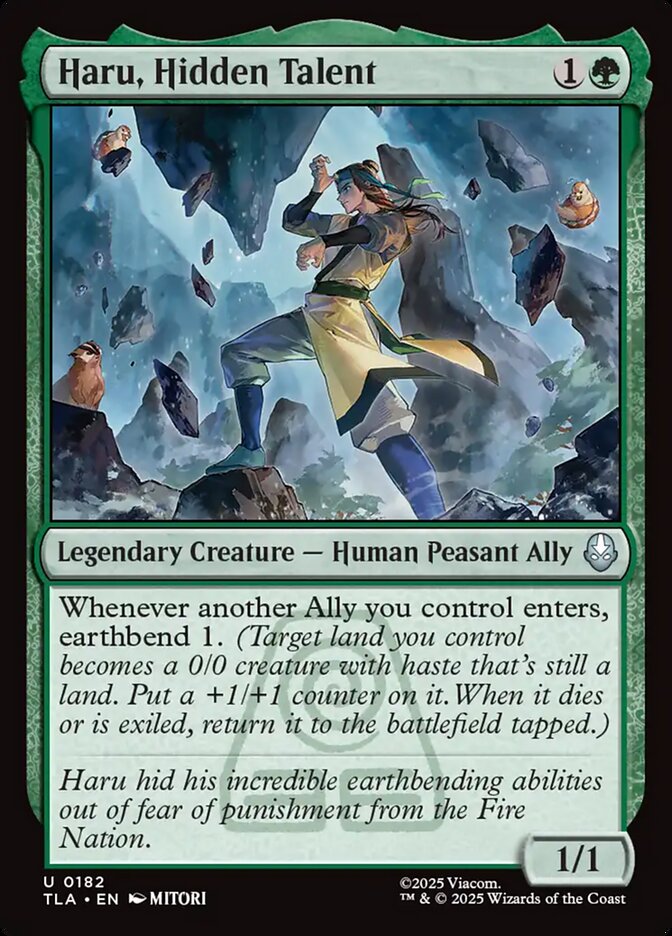 Haru, Hidden Talent Avatar The Last Airbender #182 MTG Single Card Front
