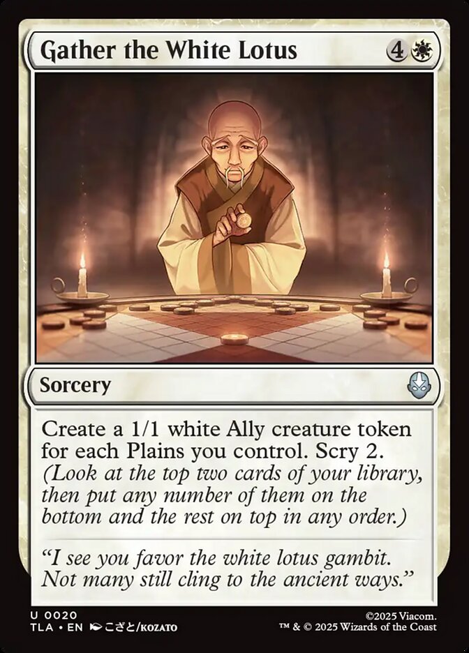 Gather the White Lotus Avatar The Last Airbender #020 MTG Single Card Front