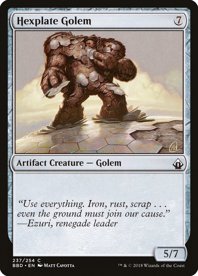 Hexplate Golem Battlebond #237 | Magic! The Gathering Single