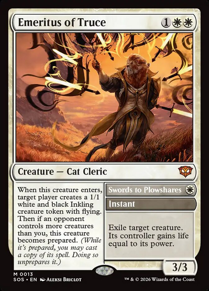 Emeritus of Truce // Swords to Plowshares Secrets of Strixhaven #013Card Front