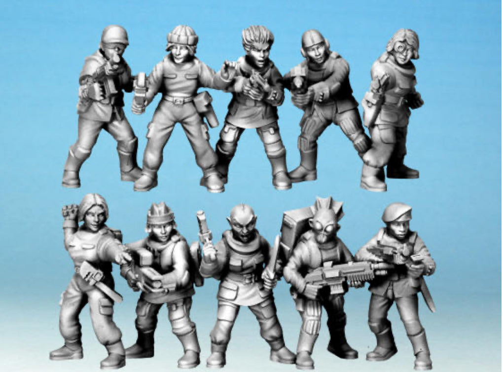 Stargrave Crew II Female Gaming Miniatures