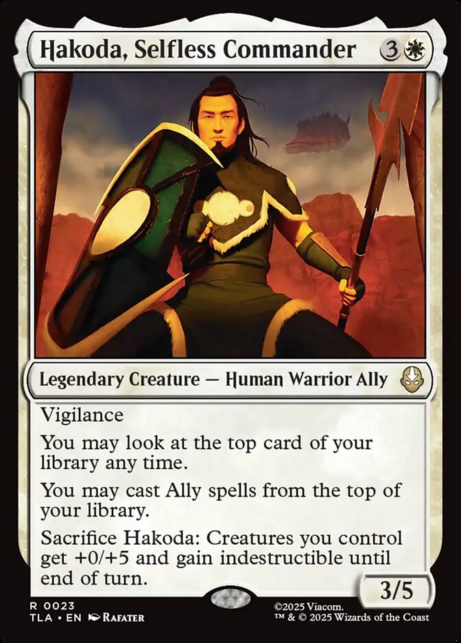 Hakoda, Selfless Commander Avatar The Last Airbender #023 MTG Single Card Front