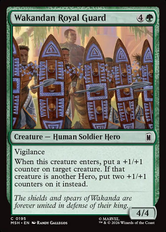 Marvel Superheroes Wakandan Royal Guard Card Front