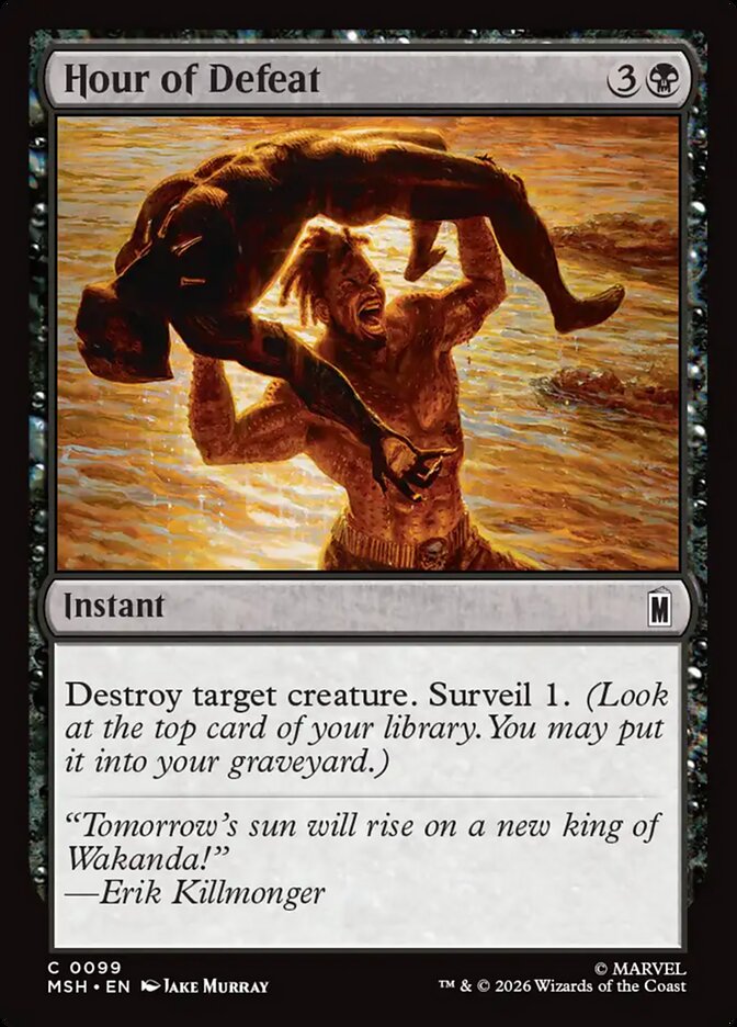 Marvel Superheroes Hour of Defeat Card Front