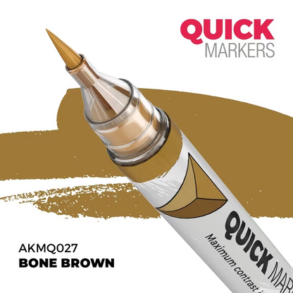Quick Markers bone brown marker with a brown color swatch on a white background