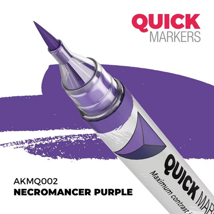 Quick Markers Necromancer Purple marker with a purple color swatch on a white background