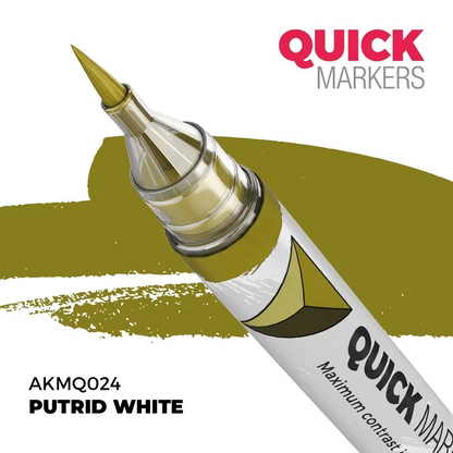 Quick Markers putrid white marker with a green color swatch on a white background