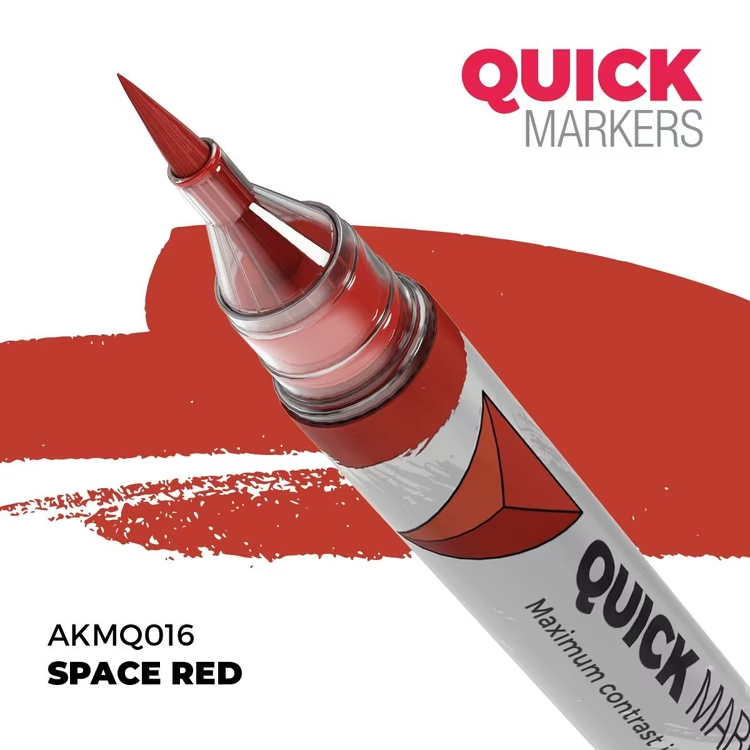 Red marker with 'Quick Markers' branding on a white background