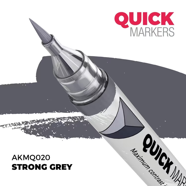 Quick Markers Strong Grey marker with a gray color swatch on a white background