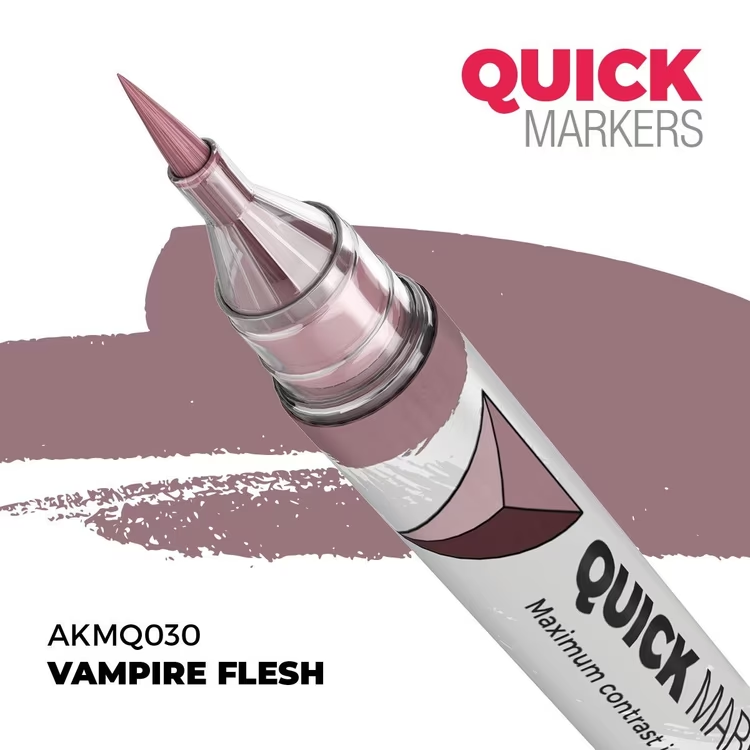 Quick Markers marker with 'Vampire Flesh' color on a white background