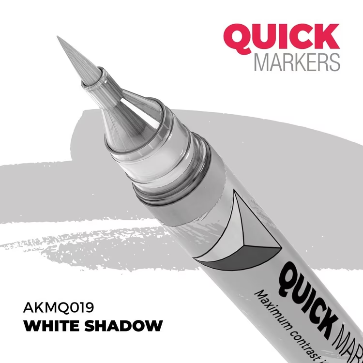 Quick Markers white shadow marker with a gray background
