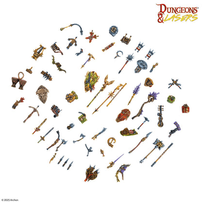 Dungeons & Lasers Adventurer’s Gear Set | 128 RPG Miniature Accessories