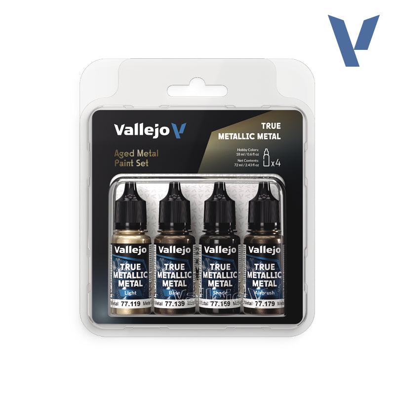Vallejo Aged Metal True Metallic Metal Paint Set