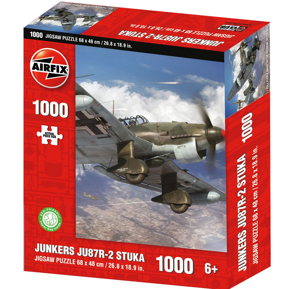 Airfix Junkers Ju 87R 2 Stuka 1000 piece jigsaw puzzle WWII dive bomber aircraft