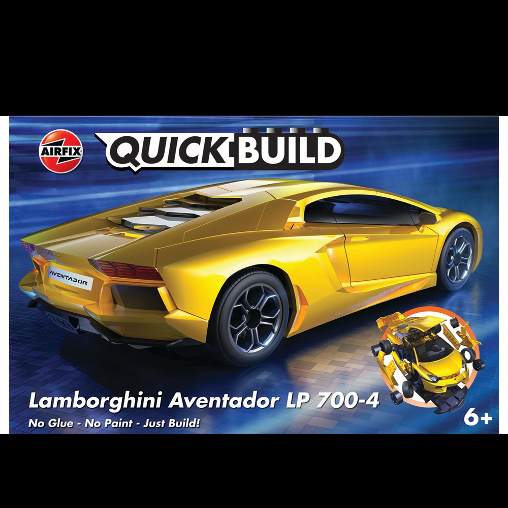 Airfix QUICKBUILD Lamborghini Aventador yellow brick construction model kit
