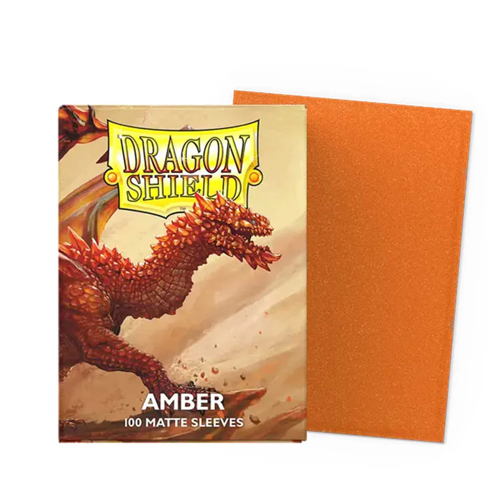 Amber Dragon Shield Matte Sleeves - 100 Standard Size