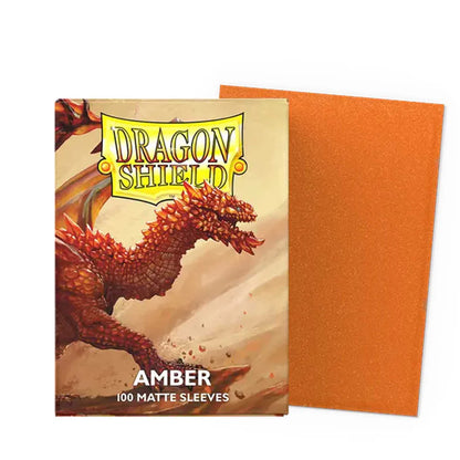 Amber Dragon Shield Matte Sleeves - 100 Standard Size