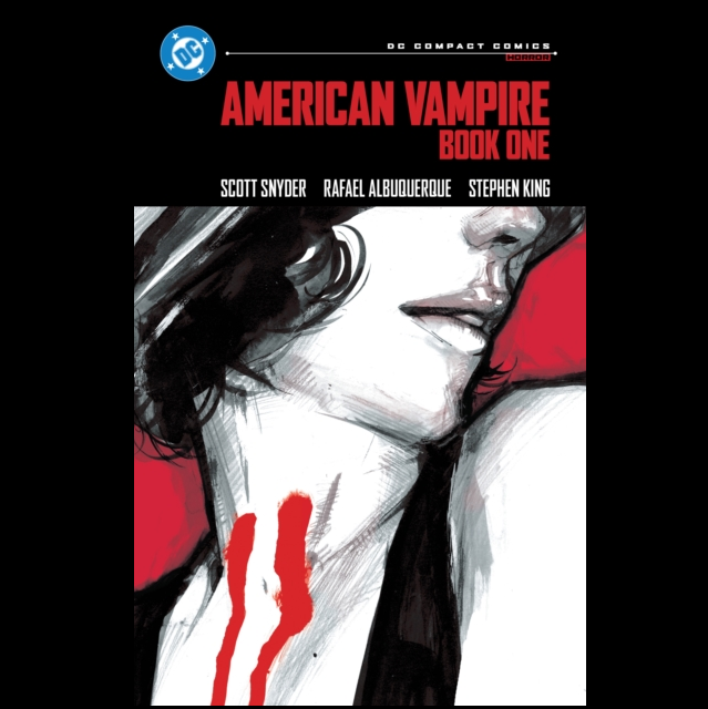 American Vampire Book One DC Compact Comics Edition. Comic book cover of 'American Vampire Book One' with a stylized illustration of a character's face.
