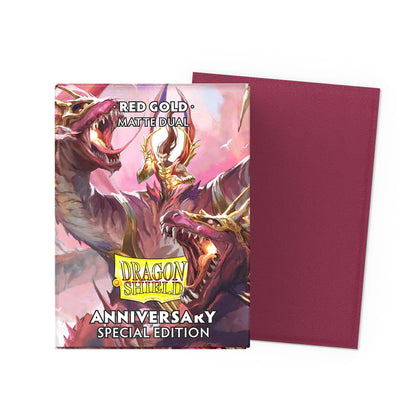 Dragon Shield Red/Gold Matte Dual Sleeves