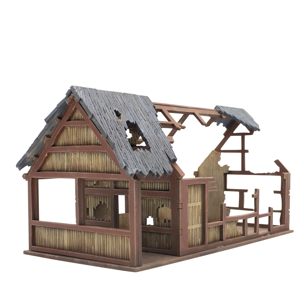 Warlord Games Pacific Theatre large building ruins 28mm MDF terrain kit