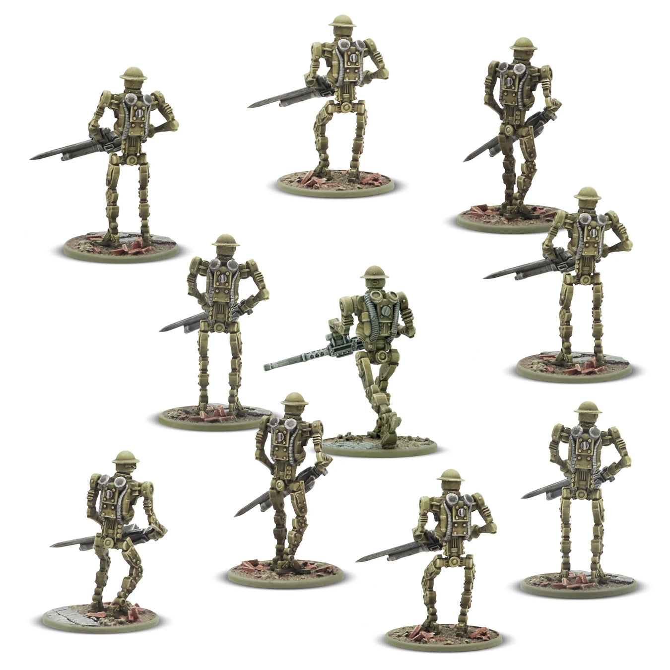 British Commonwealth Mk I Automated Infantry Painted Example Miniatures Rear-View