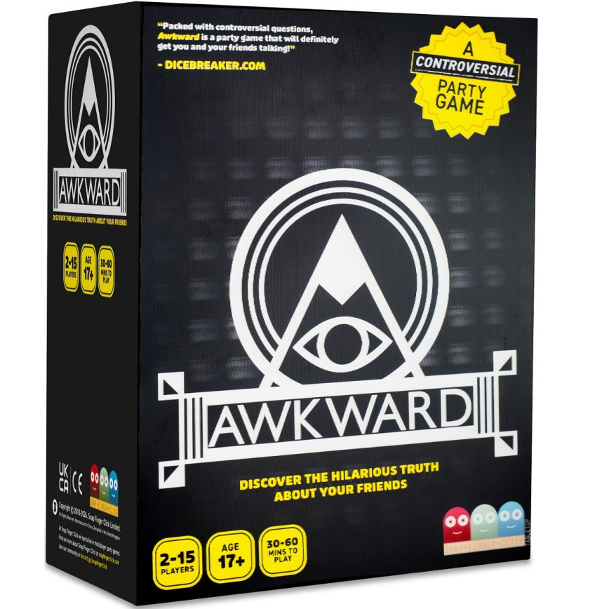 Awkward: Controversial Party Game – adult card game with 350 question cards, voting cards and Wick Points, ages 17+, 2–15 players, dark humour party game