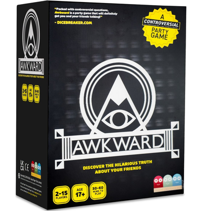 Awkward: Controversial Party Game – adult card game with 350 question cards, voting cards and Wick Points, ages 17+, 2–15 players, dark humour party game