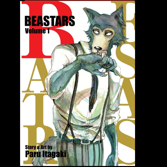 BEASTARS, Vol. 1 – Animal Drama Manga by Paru Itagaki. Manga book cover of 'Beastars' Volume 1 with a character holding a bow and arrow.
