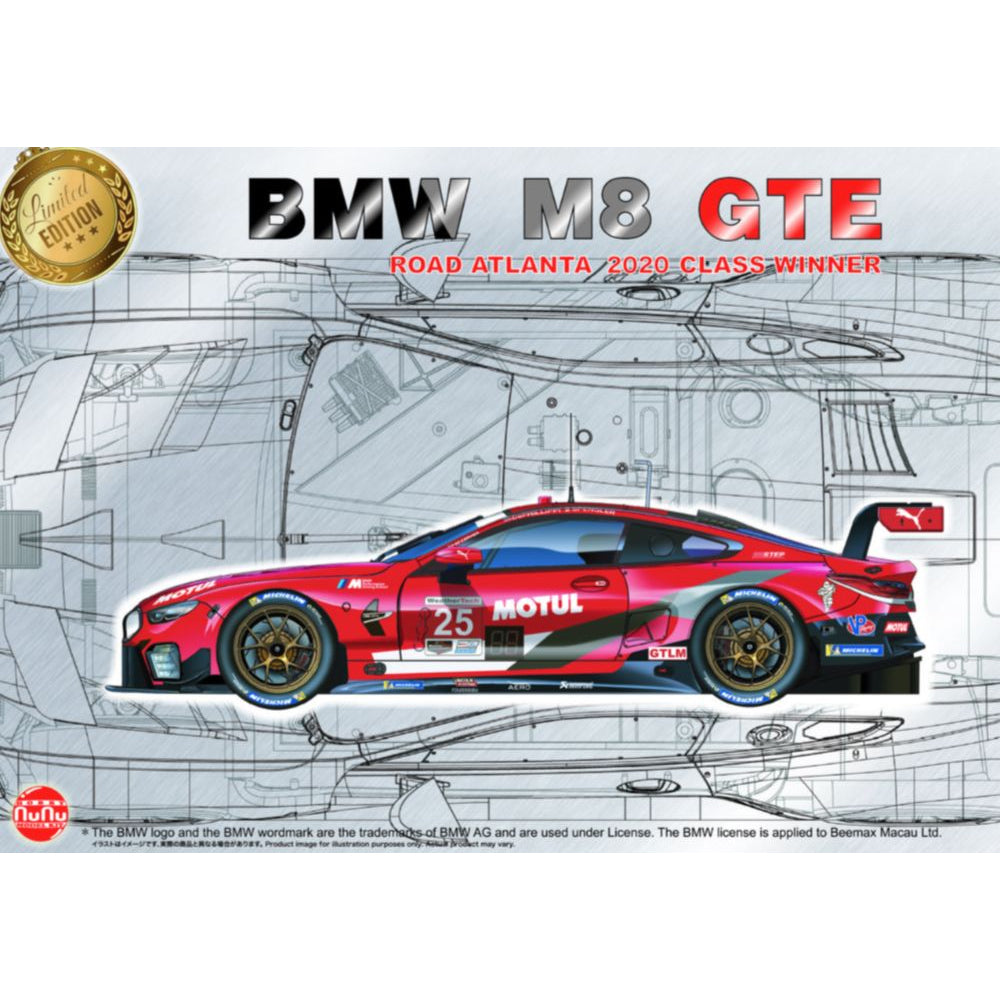 NuNu 1/24 BMW M8 GTE – 2020 Road Atlanta Class Winner Model Kit