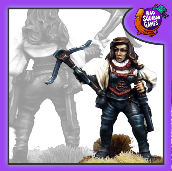 Bad Squiddo Games Margaret Vampire Hunter 28mm metal RPG miniature