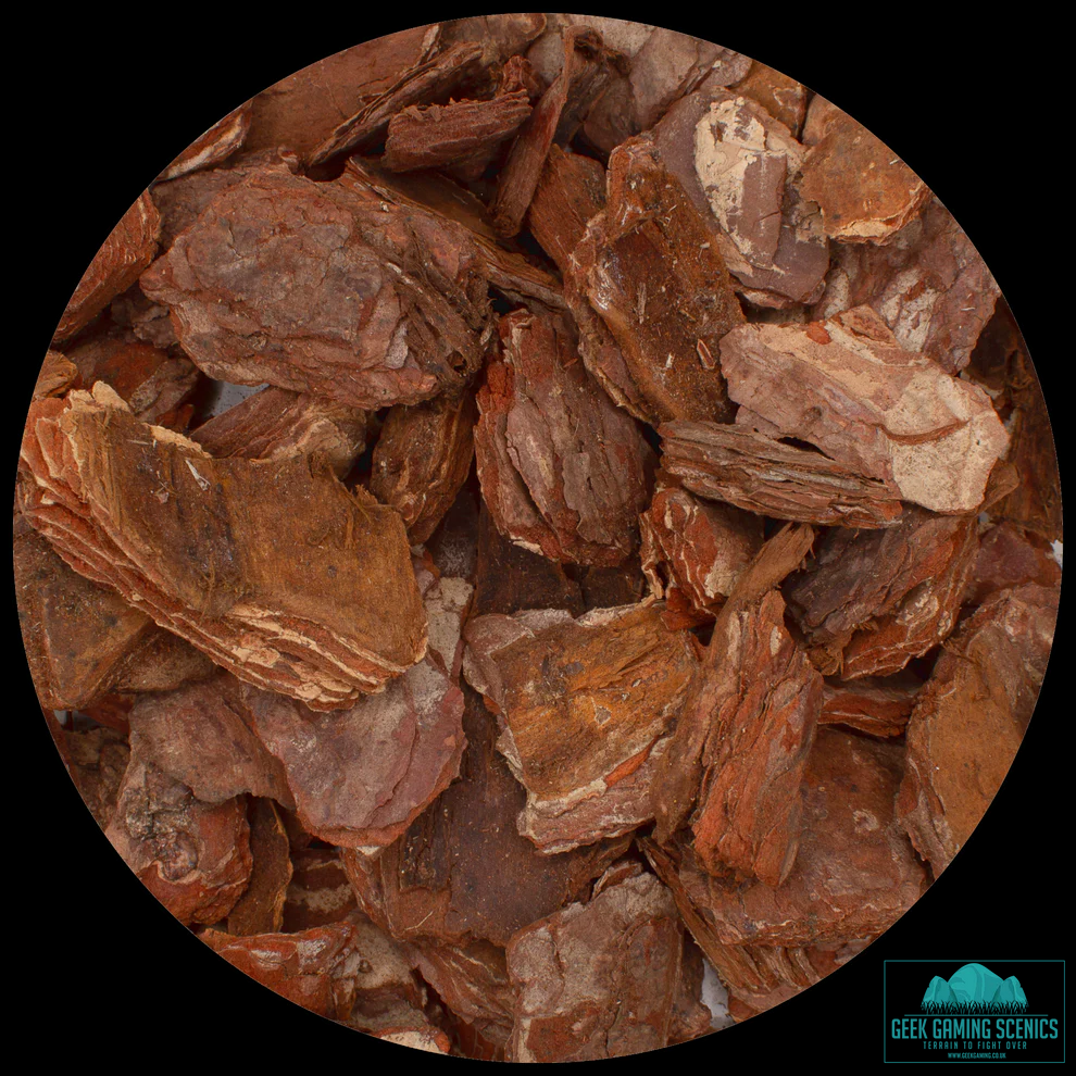 Bark Rockfaces 50-100 mm by Geek Gaming Scenics. Natural modelling material for crafting realistic rockscapes, ruins, and diorama features. Dried bark pieces.