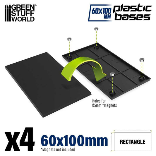 Rectangle 100x60mm Black Plastic...