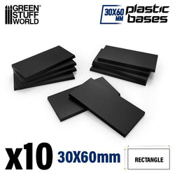 Rectangle 60x30mm Black Plastic Bases - GSW