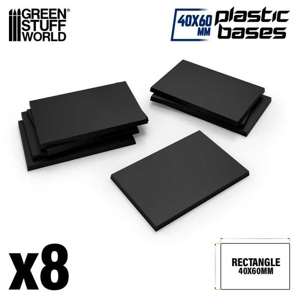 Rectangle 60x40mm Black Plastic Bases - GSW