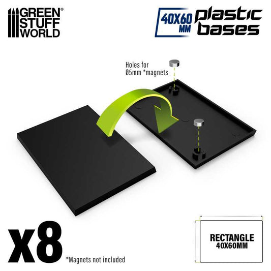 Rectangle 60x40mm Black Plastic ...