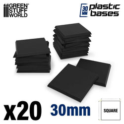Square 30mm Black Plastic Bases - GSW