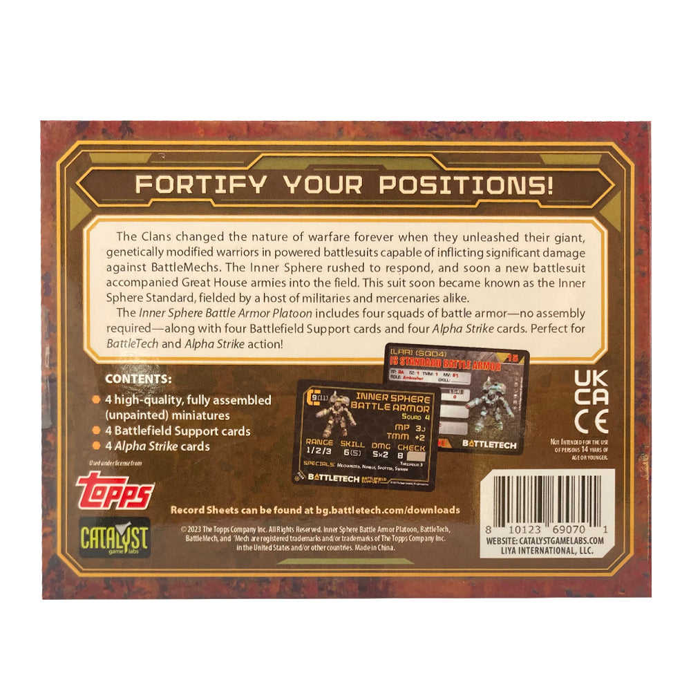 Inner Sphere Battle Armour Platoon Contents