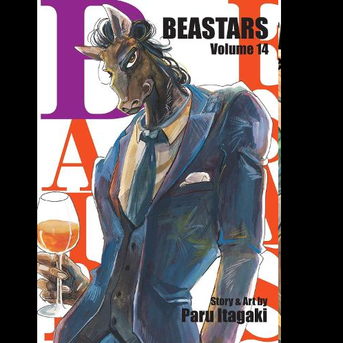 Beastars Vol. 14 By Paru Itagaki. Book cover of 'Beastars Volume 14' with a character in a suit holding a glass.