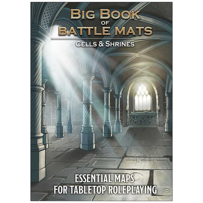 Collection of battle mats for tabletop RPGs, featuring wipe clean surfaces, 1-inch grid for miniatures, and tokens for customisation, designed to enhance gameplay.