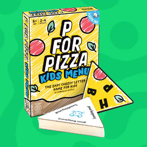 P for Pizza Kids Menu board game by Big Potato Games for children aged 6 and up