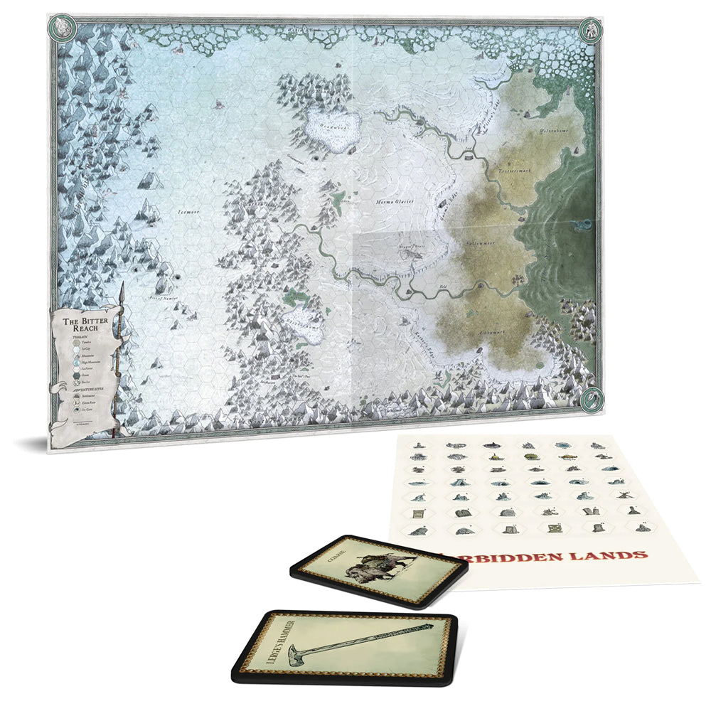 Forbidden Lands The Bitter Reach Map & Cards