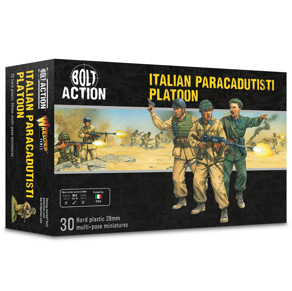 Box for Italian Paracadutisti Platoon from Bolt Action miniatures game