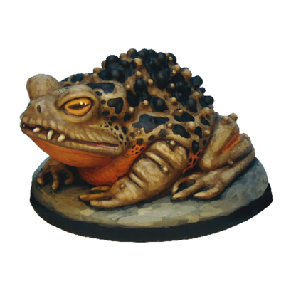 Boss Toad by Crooked Dice, a resin miniature for your tabletop games representing a large toad with teeth