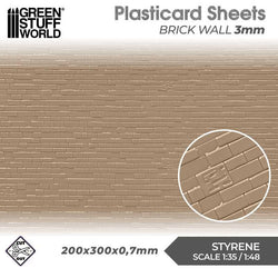 Plasticard 3mm Brick Wall Sheet - GSW