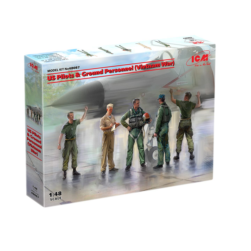 ICM 1:48 US Pilots &amp; Ground Personnel (Vietnam War) Model Kit