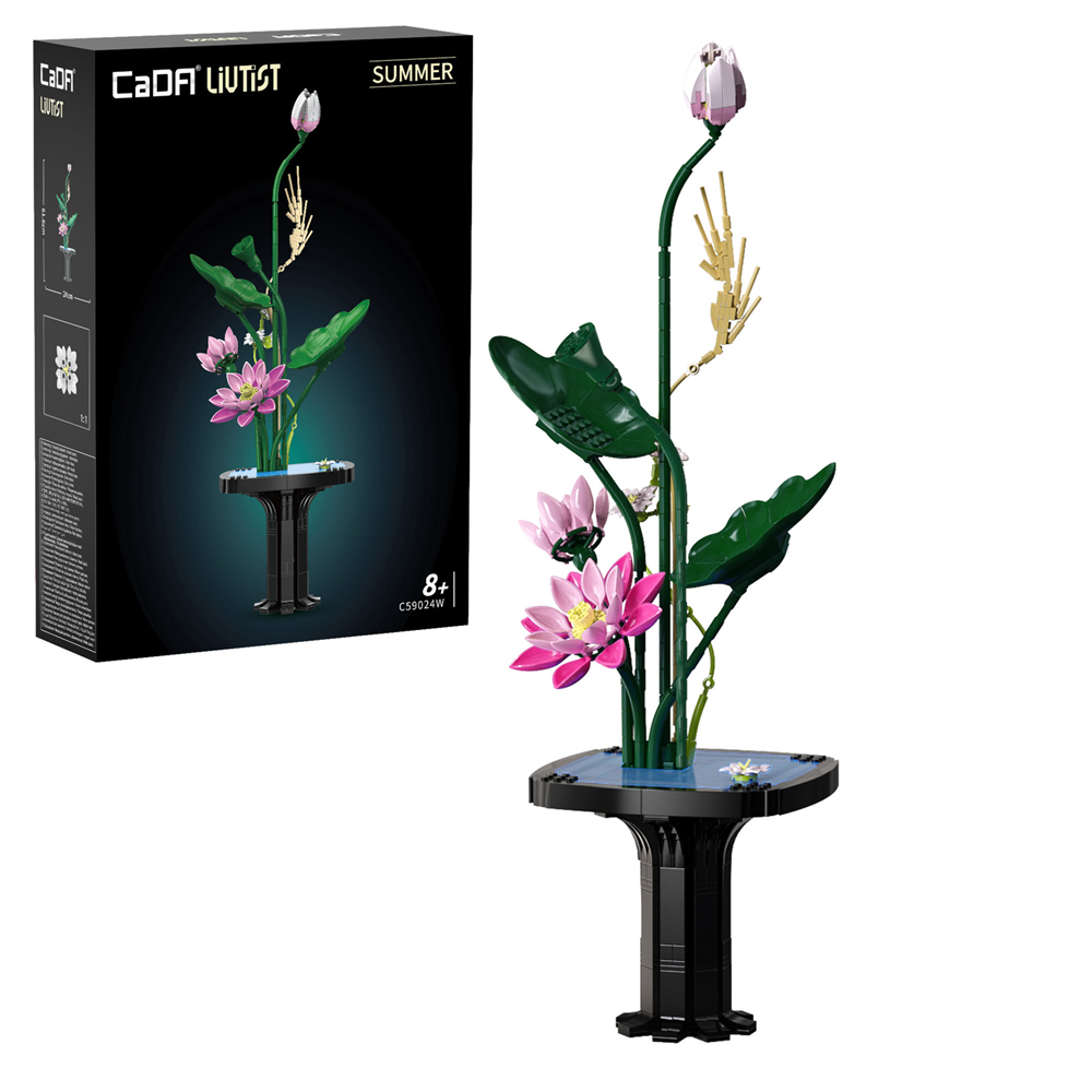 CaDA Artizan Summer Song Oriental Floral Art C59024W 751 piece freestanding pink floral building block display