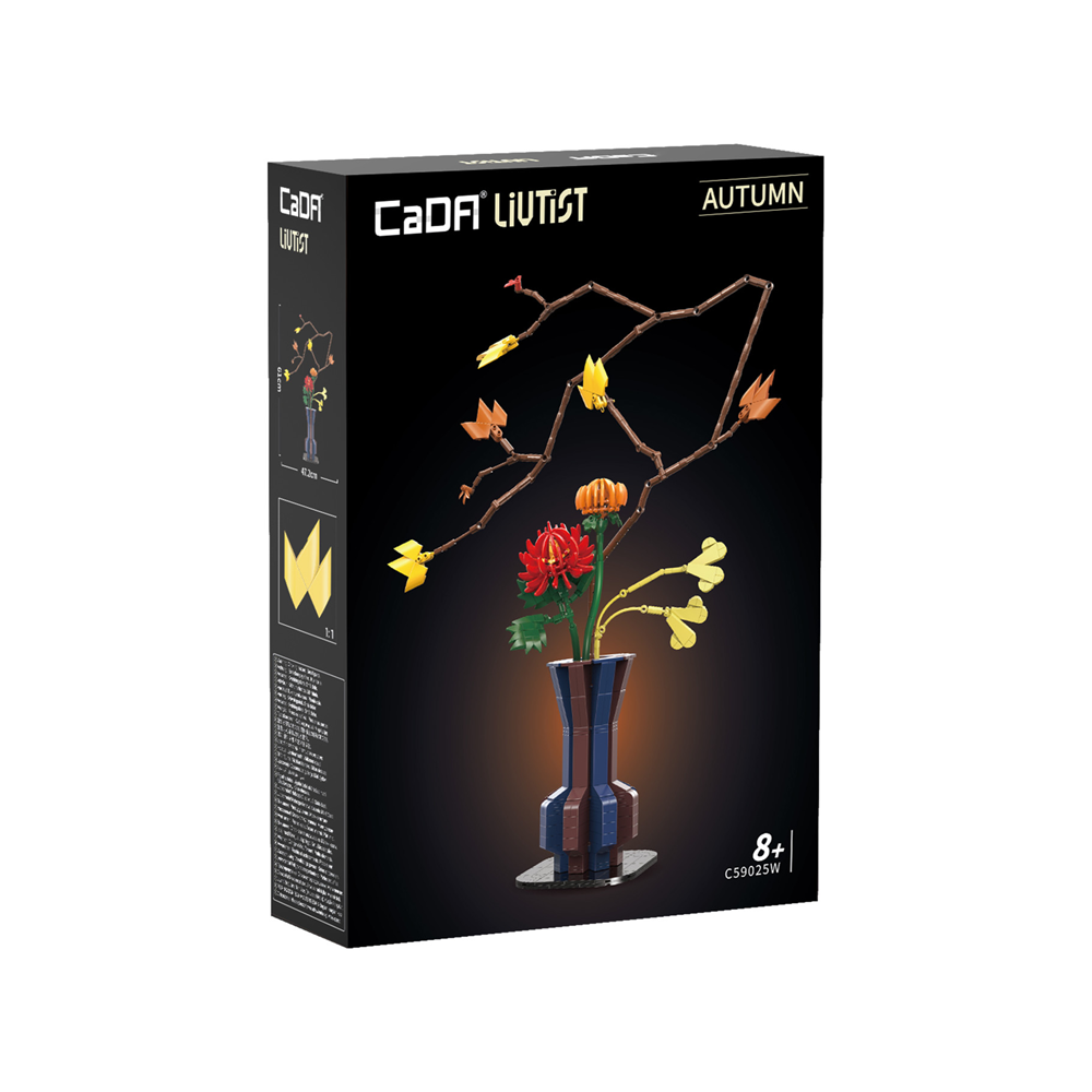 Product packaging for a floral arrangement set with 'Cada Luiutist' branding on a white background.