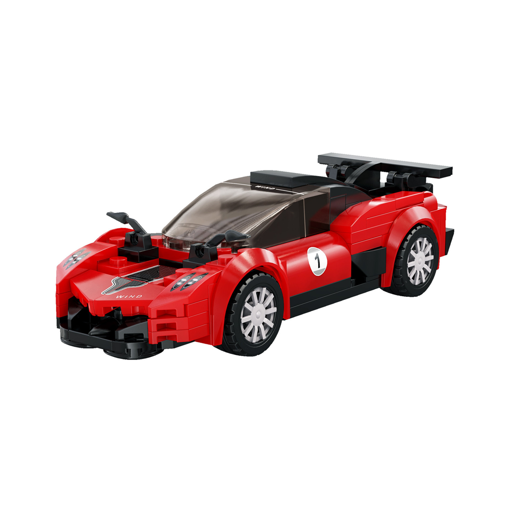 CaDA Crimson Wing Dominion Red brick car with black accents on a white background