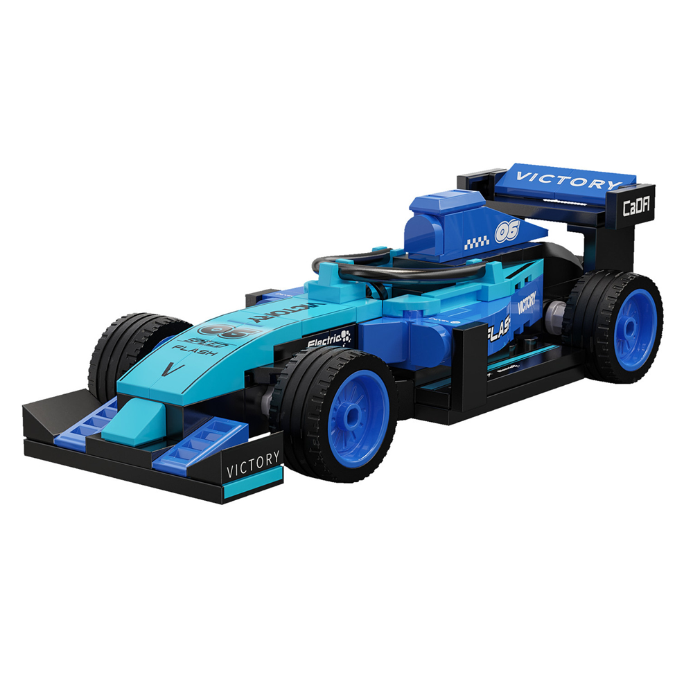 CaDA Mini Blue Circuit Racing Car – 123 Piece Brick Model Kit