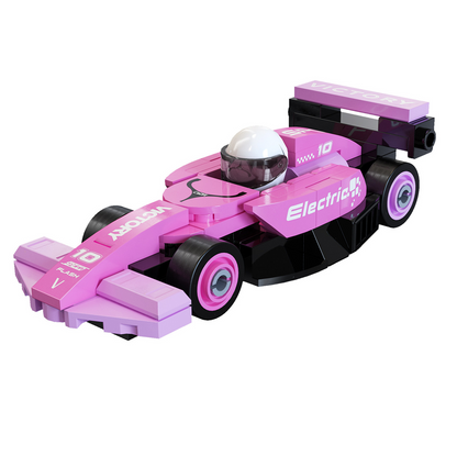 CaDA Pink Circuit Racing Car Formula 1 car with black accents on a white background